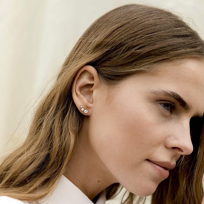 14K Gold Plated Cubic Zirconia Ear Crawler Earrings